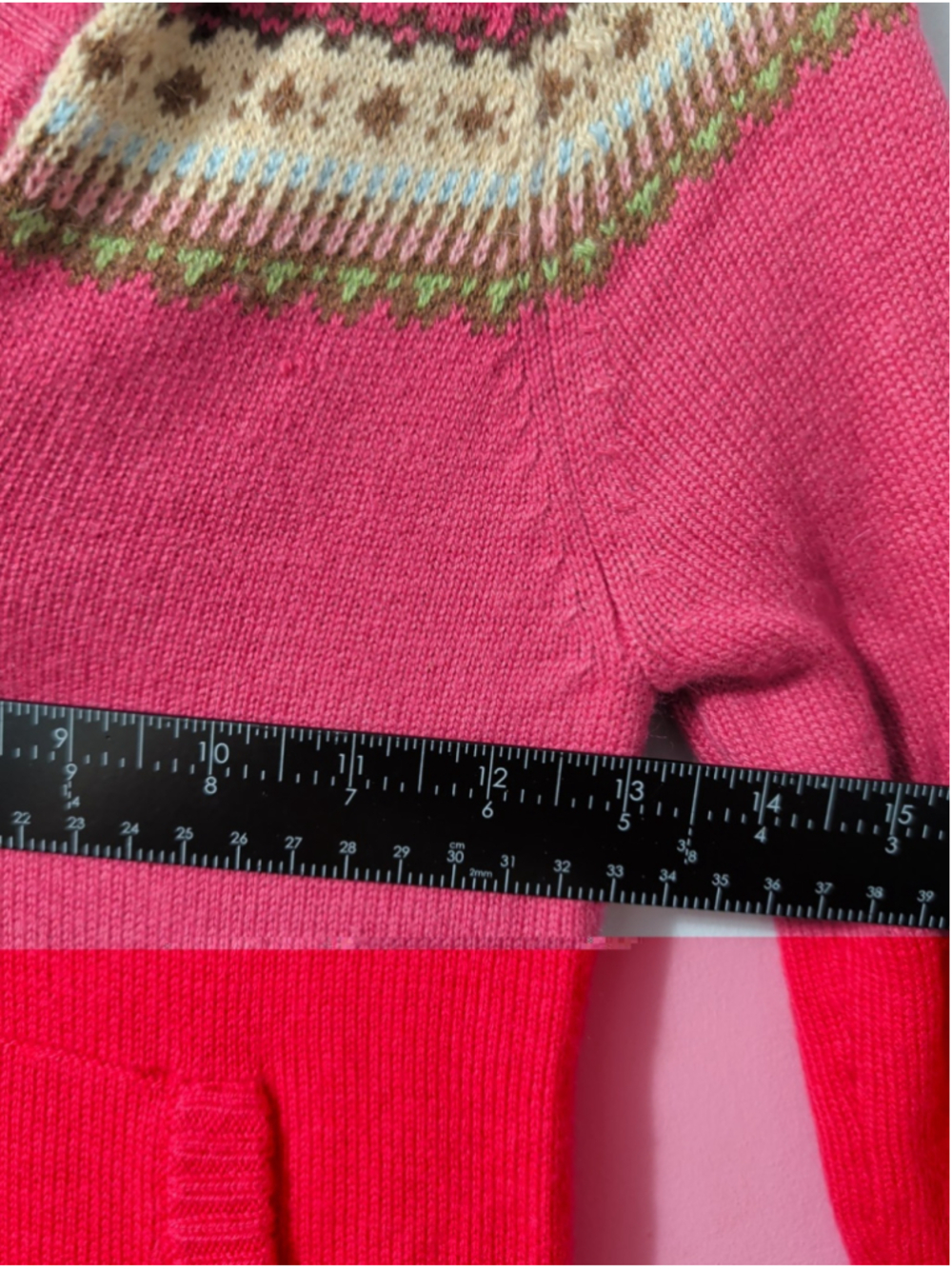Gap Kids Girls Sweaterdress Size M (8) Long Sleeve Pink Fair Isle Design Hooded - Picture 5 of 7